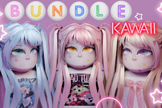 create stylized roblox anime heads with 3d eyelashes