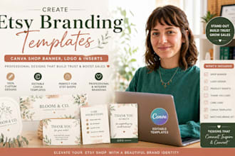 create etsy branding templates canva shop banner logo and inserts