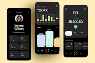create a fintech mobile app for payments, crypto, banking