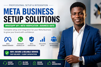 setup meta business manager, whatsapp API and meta business verification