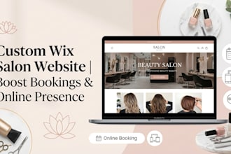 design wix beauty salon website, modern online booking system, salon website