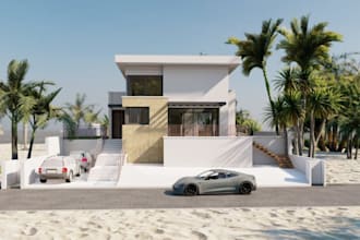 design 3d beach resort, hotel, beach house, party space, vacation home, cabana