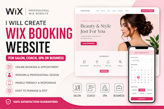 create wix booking website for salon, coach, spa or business