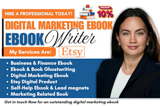 do digital marketing ebook, business, etsy digital product, ebook ghostwriter