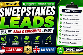 provide premium sweepstaks , good USA, UK, bank leads and consumer leads