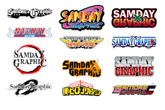logo design excellent parody, anime, movie, brand, sticker