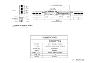 create construction drawing,upvc window floor plan,warehouse layout, cad details