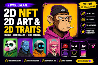 design 2d nft design, nft art, nft traits
