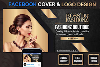 create facebook cover photo banner design and logo