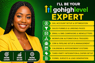 be your gohighlevel expert, gohighlevel website,,ghl funnel