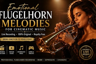 record emotional flugelhorn and trumpet melodies for cinematic music