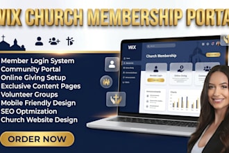 design wix church membership website with giving and community portal