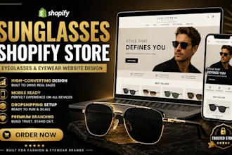 design sunglasses shopify store eyeglasses eyewear dropshipping website