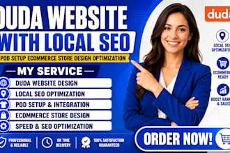 create duda website with local seo pod setup ecommerce store design optimization