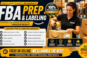 do amazon fba prep, labeling, poly bag, and kitting service