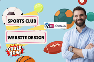 design sports club website, fitness club website and academy sport website