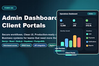 build admin dashboards client portals and business management systems