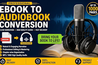turn your 1000pgs ebooks to audio books in 24hours with your cloned voice
