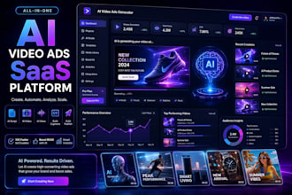 develop saas ai video ads generator website and ai marketing video saas platform