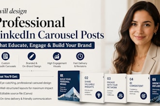 design attractive social media carousel posts for instragram linkedin pinterest
