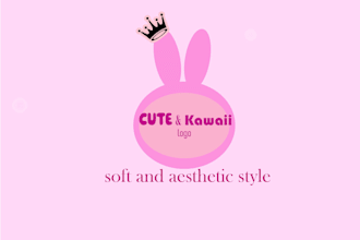 make a cute pastel logo design