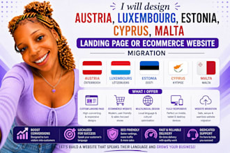 design austria luxembourg estonia cyprus malta landing page or website migration