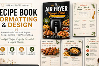 design cookbook, recipe ebook, food magazine and KDP cookbook formatting