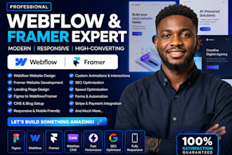 do webflow website, framer website, framer webflow landing page, webflow expert