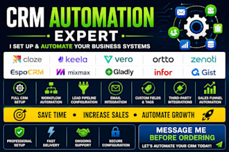 setup cloze keela vero ortto zenoti espo mixmax gladly infor gist crm automation