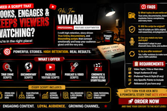 write youtube true crime script documentary movie script podcast scriptwriter