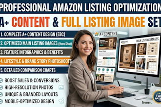 design amazon a plus content with listing images and product photos on canvas