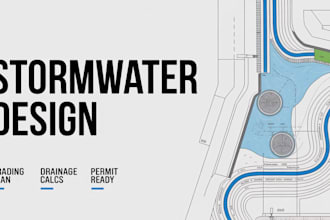 design stormwater drainage and grading plan in civil 3d for permit