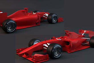 do custom f1 car models, high end racing livery, and photorealistic rendering