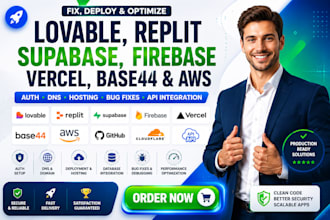 deploy replit app fix lovable firebase aws cloud supabase auth vercel base44