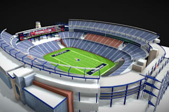 design 3d football pitch,racing track,sport facility,3d stadium,3d tennis court