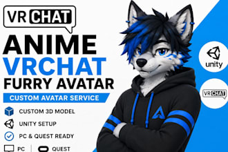 make anime furry vrchat avatar vrc avatar model character design vtuber avatar