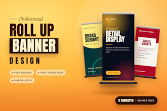 design roll up banner, retractable banner, pull up banner, signage design