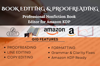 book editing proofreading non fiction, book editor for amazon KDP