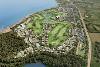 enlarge 3d residential units,resort master plan render,golf city,lifestyle hubs