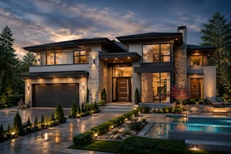 photorealistic real estate 3d exterior rendering property visualization
