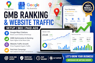 setup google map citation gmb ranking website ranking web site traffic paid ads