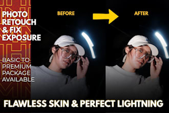 do professional photo retouching, exposure fix, and skin smoothing