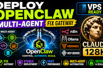 deploy openclaw multi agent fix gateway n8n ollama vps hermes mcp server claude