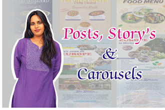 make stylish post and carousel design for your restaurant