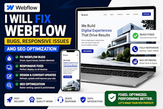 fix webflow website bugs, responsive issues and SEO optimization