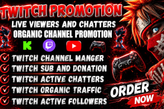 promote your twitch stream to increase live viewers and chatters