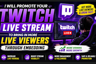 promote your twitch live stream to bring in more live viewers through embedding
