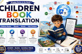 translate children book ebook novel thriller storybook and kids content