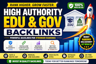 build high authority education and government backlinks for SEO ranking