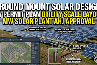 ground mount solar design pv permit plan utility scale layout mw solar plant ahj